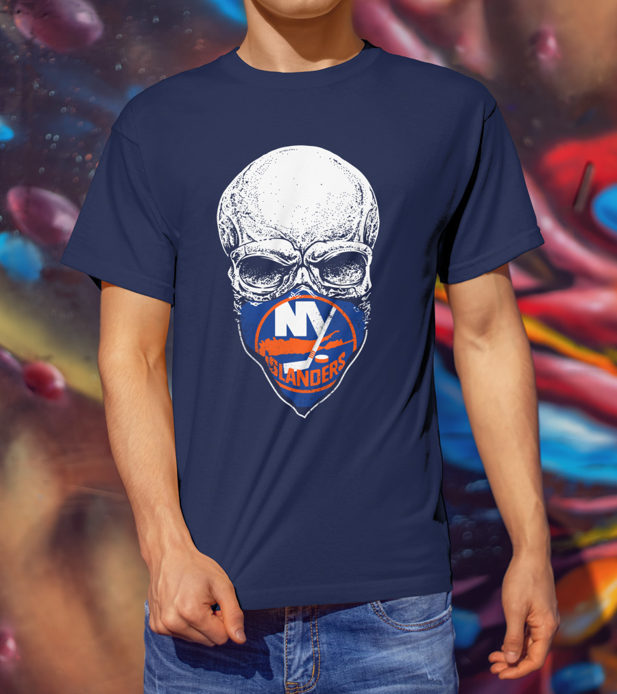 Ny Islanders Skull Logo Hockey Fan T-Shirt