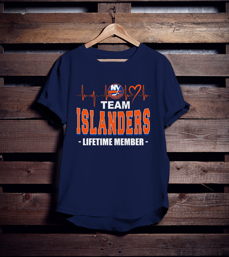 Team Islanders Lifetime Member New York Islanders Heartbeat T-Shirt