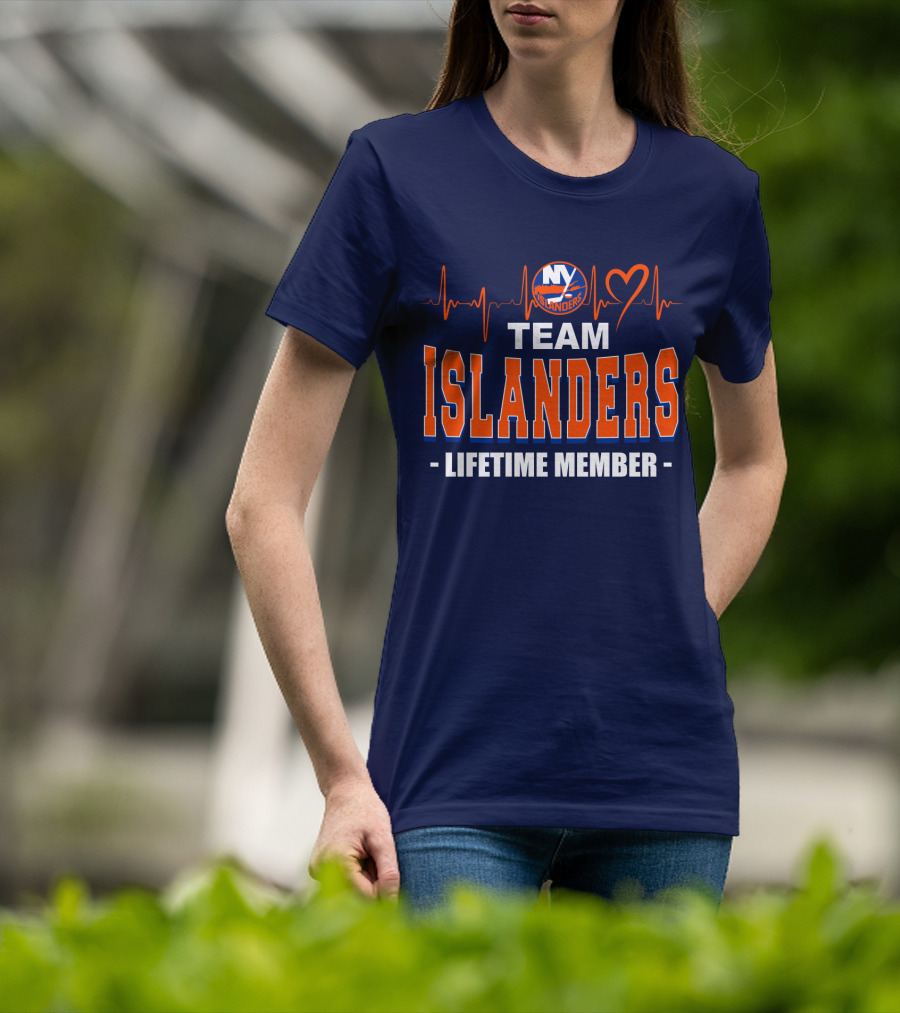Team Islanders Lifetime Member New York Islanders Heartbeat T-Shirt