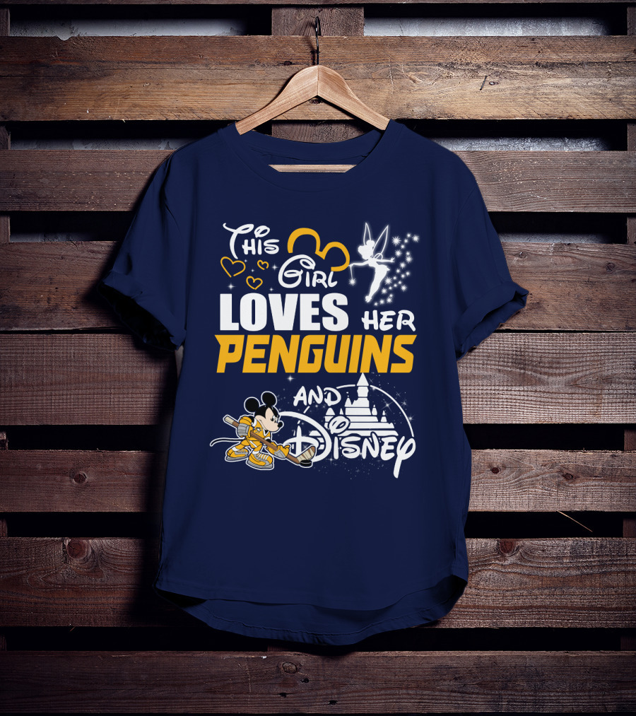This Girl Loves Her Penguins And Disney T-Shirt