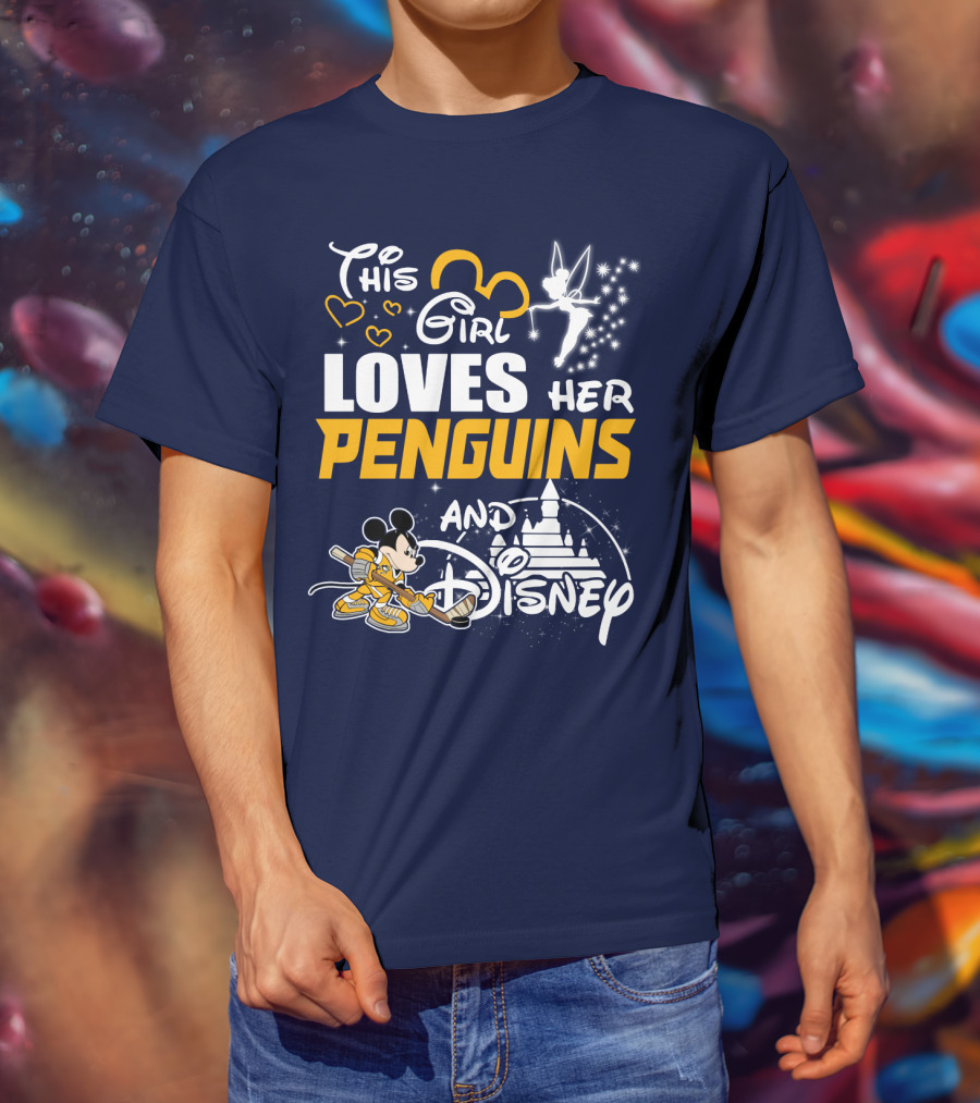 This Girl Loves Her Penguins And Disney T-Shirt