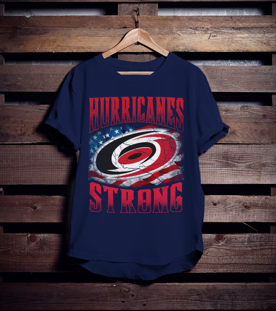 Carolina Hurricanes Strong American Flag T-Shirt