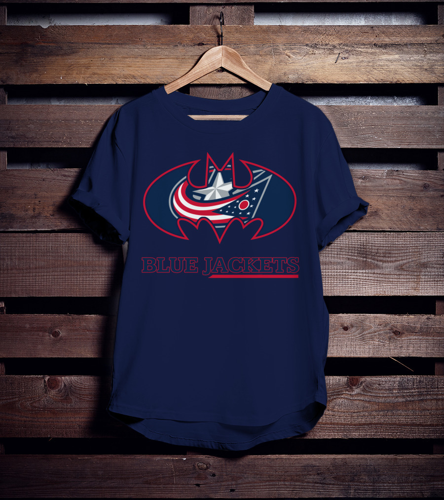 Blue Jackets Bat Emblem Fusion T-Shirt
