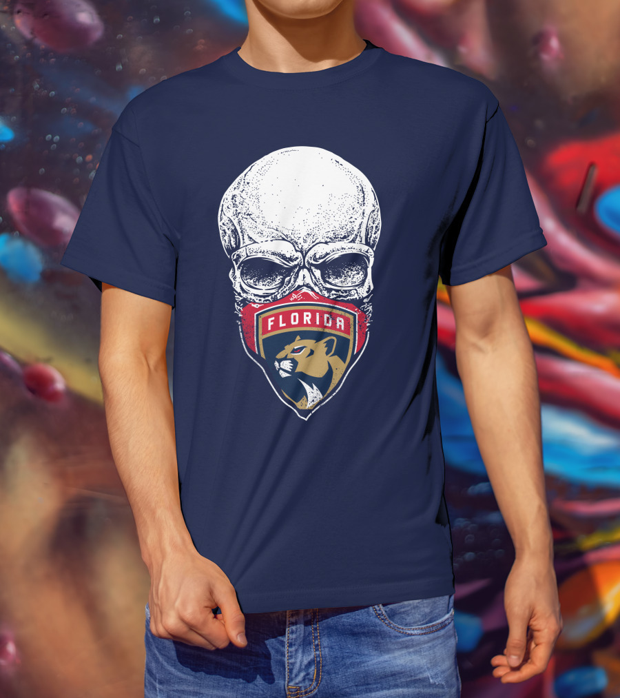Florida Panthers Skull Logo Mask T-Shirt