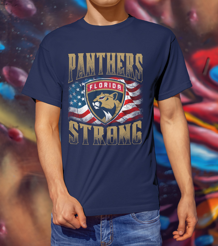 Panthers Strong Florida American Flag T-Shirt