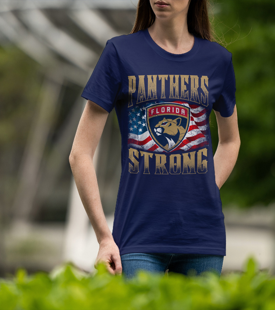 Panthers Strong Florida American Flag T-Shirt