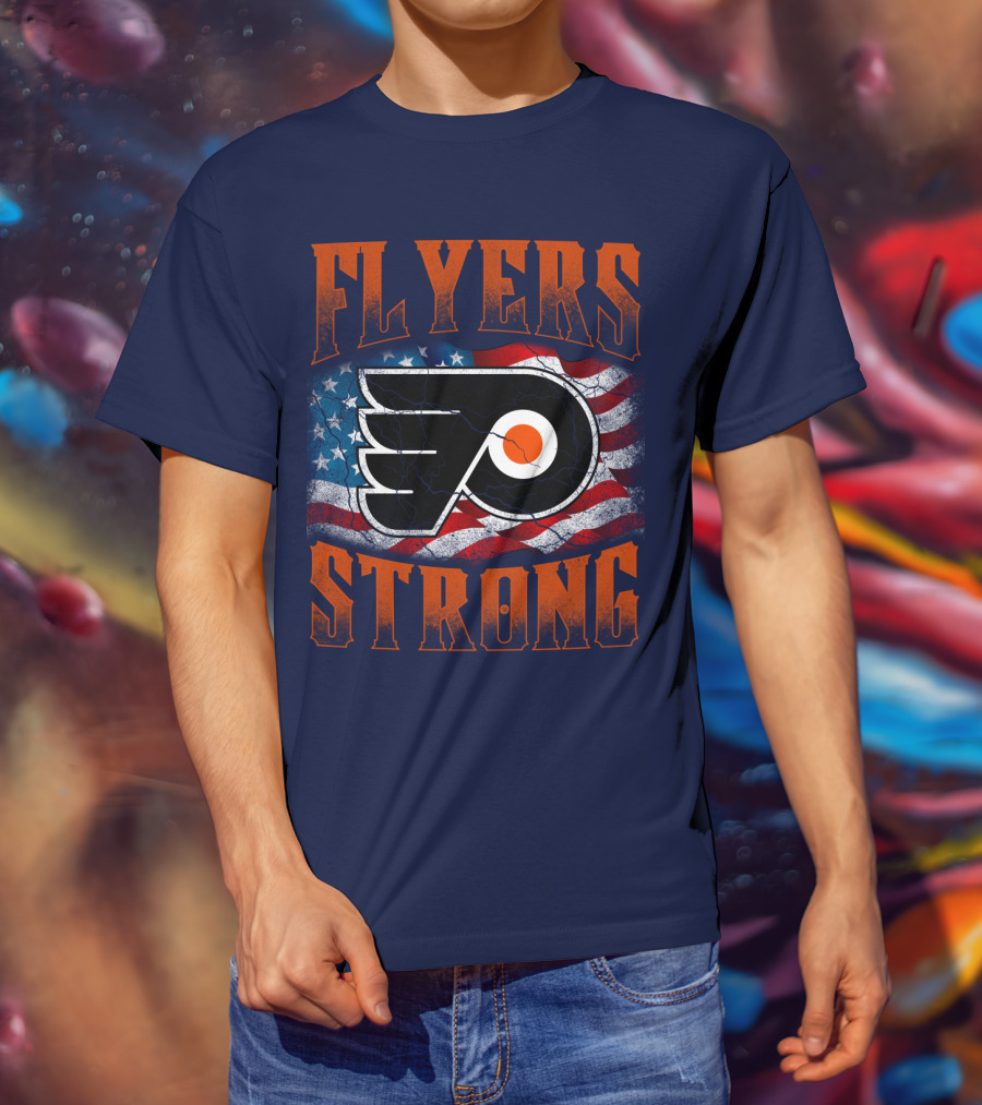 Flyers Strong Philadelphia American Flag T-Shirt