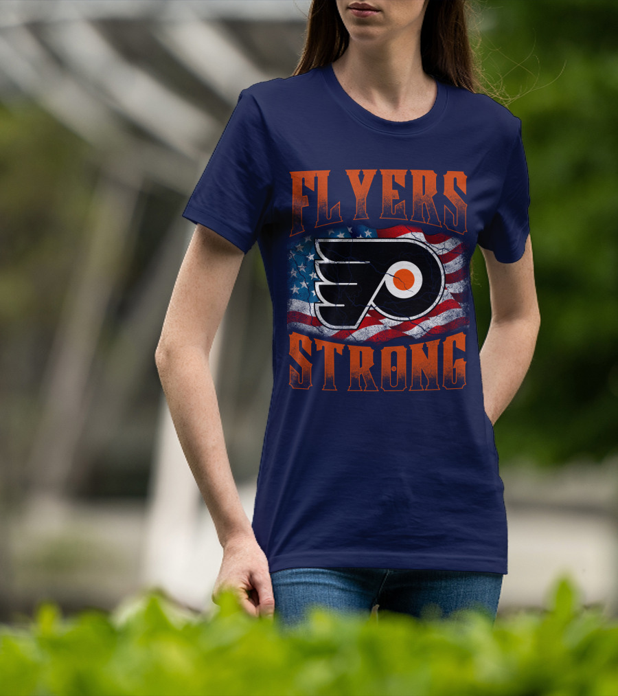 Flyers Strong Philadelphia American Flag T-Shirt