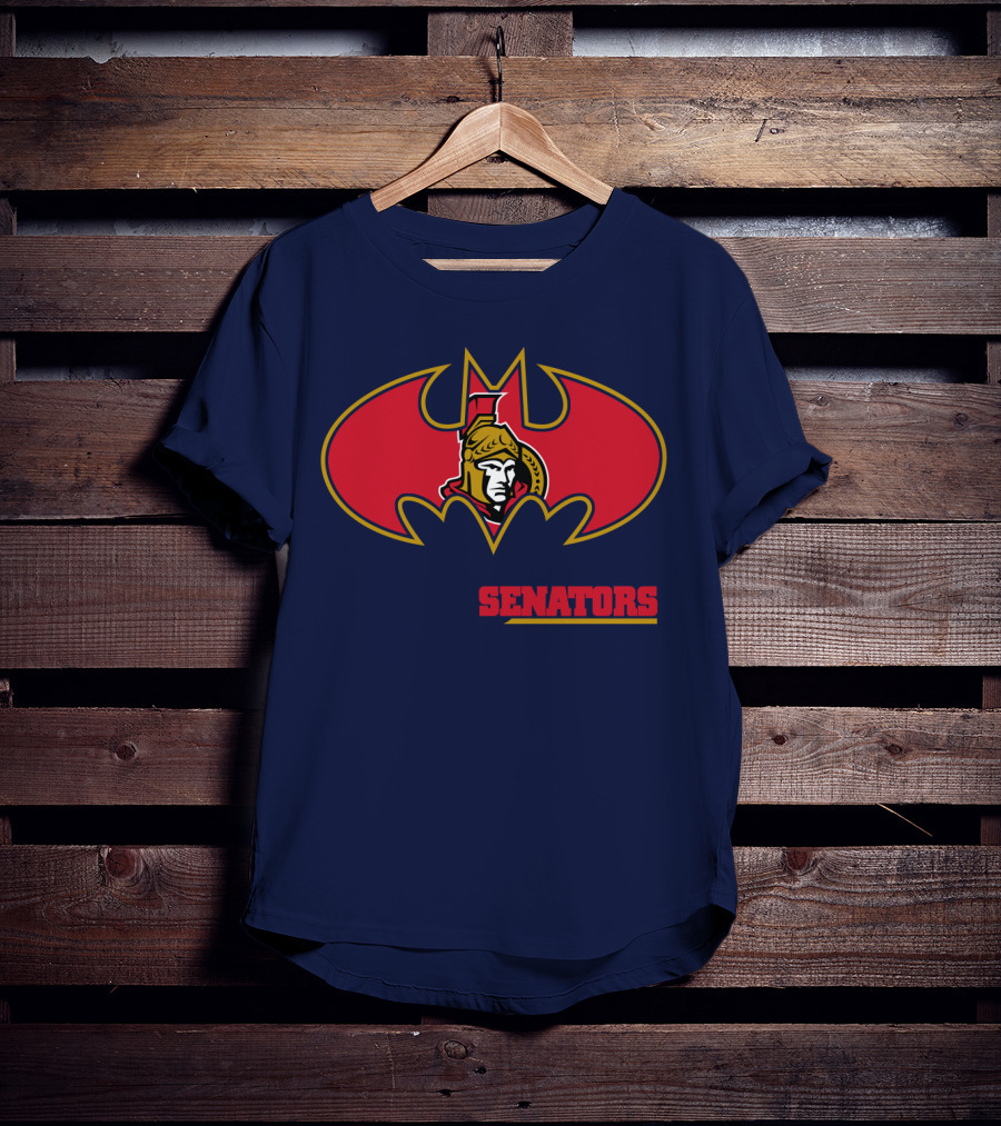Senators Bat Symbol With Ottawa Senators T-Shirt