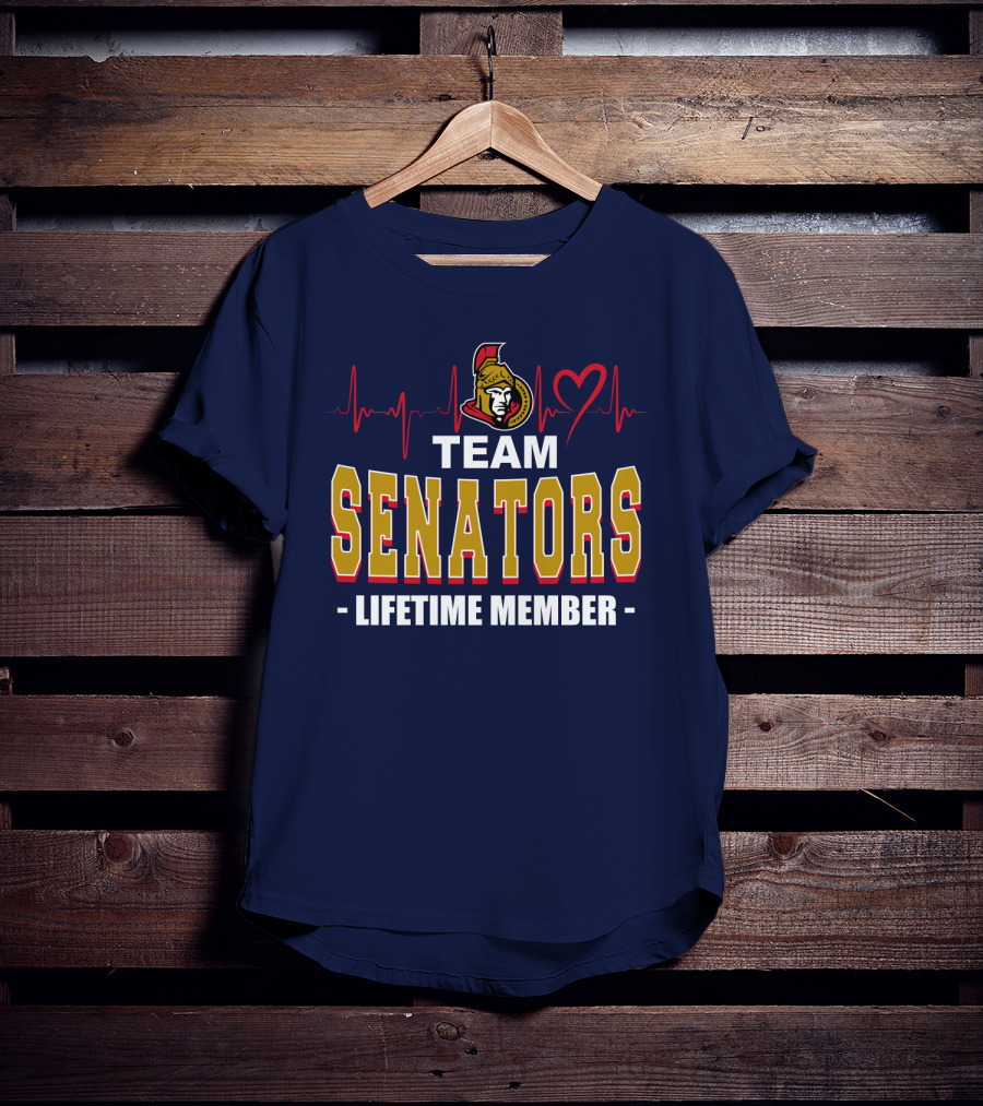 Team Senators Lifetime Member Ottawa Senators Heartbeat T-Shirt