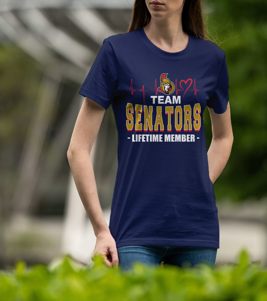 Team Senators Lifetime Member Ottawa Senators Heartbeat T-Shirt