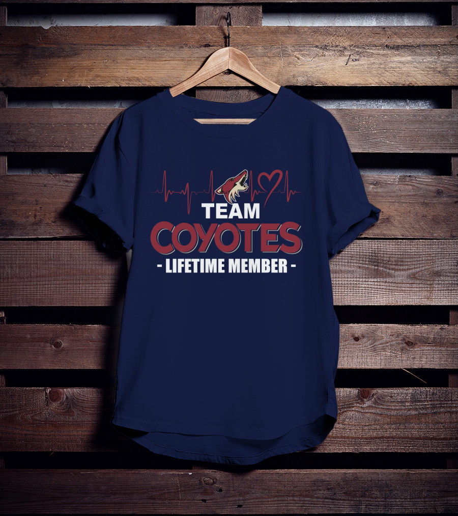 Team Coyotes Lifetime Member Arizona Coyotes Heartbeat T-Shirt