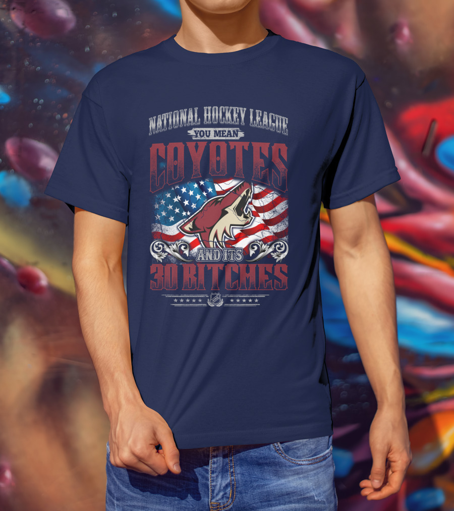 National Hockey League Coyotes And Its 30 Bitches American Flag T-Shirt