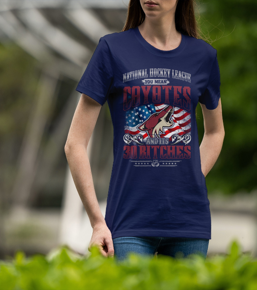 National Hockey League Coyotes And Its 30 Bitches American Flag T-Shirt