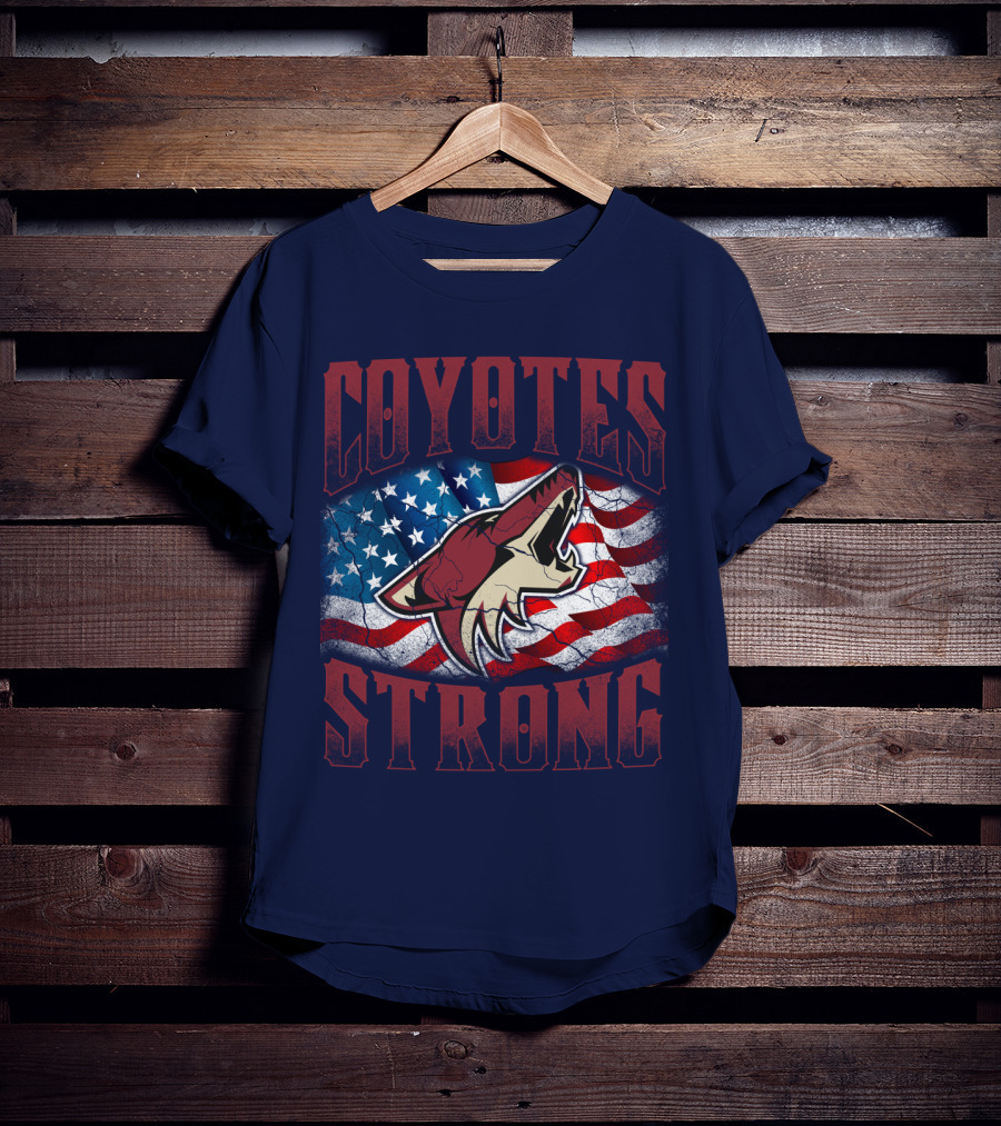 Coyotes Strong American Flag T-Shirt