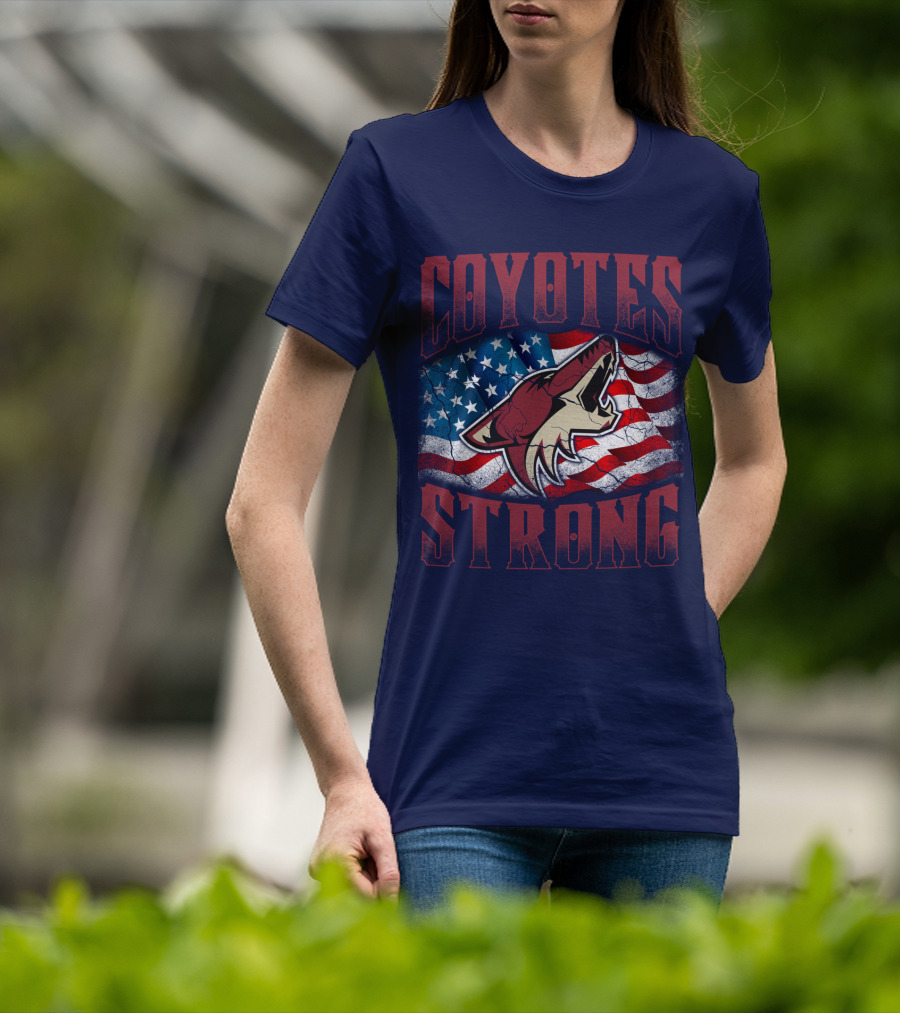 Coyotes Strong American Flag T-Shirt