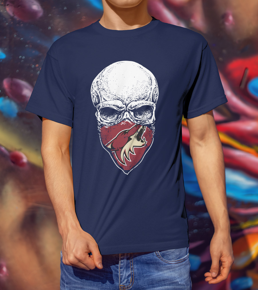 Arizona Coyotes Skull Logo With Coyote Mask T-Shirt