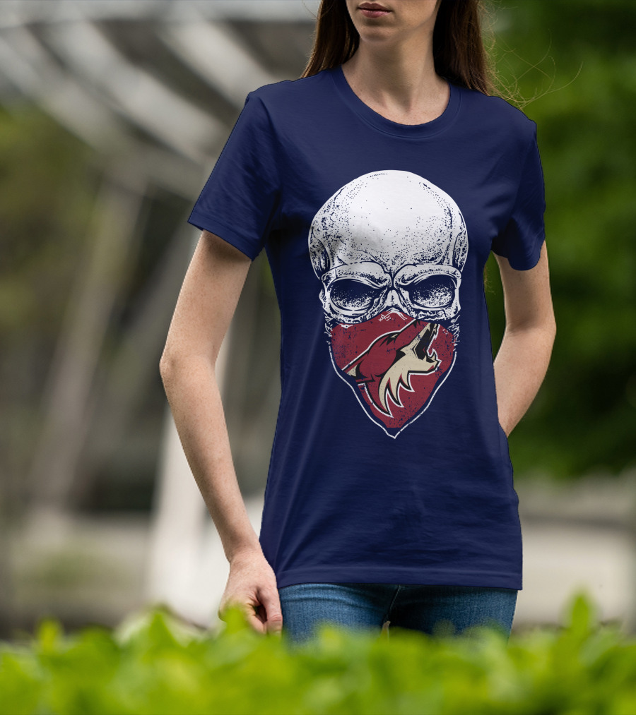 Arizona Coyotes Skull Logo With Coyote Mask T-Shirt