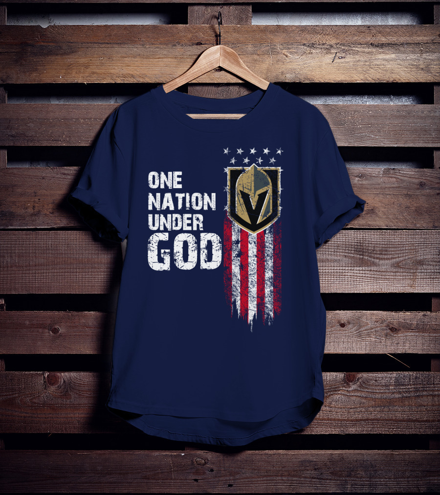One Nation Under God Vegas Golden Knights Logo Stars And Stripes T-Shirt