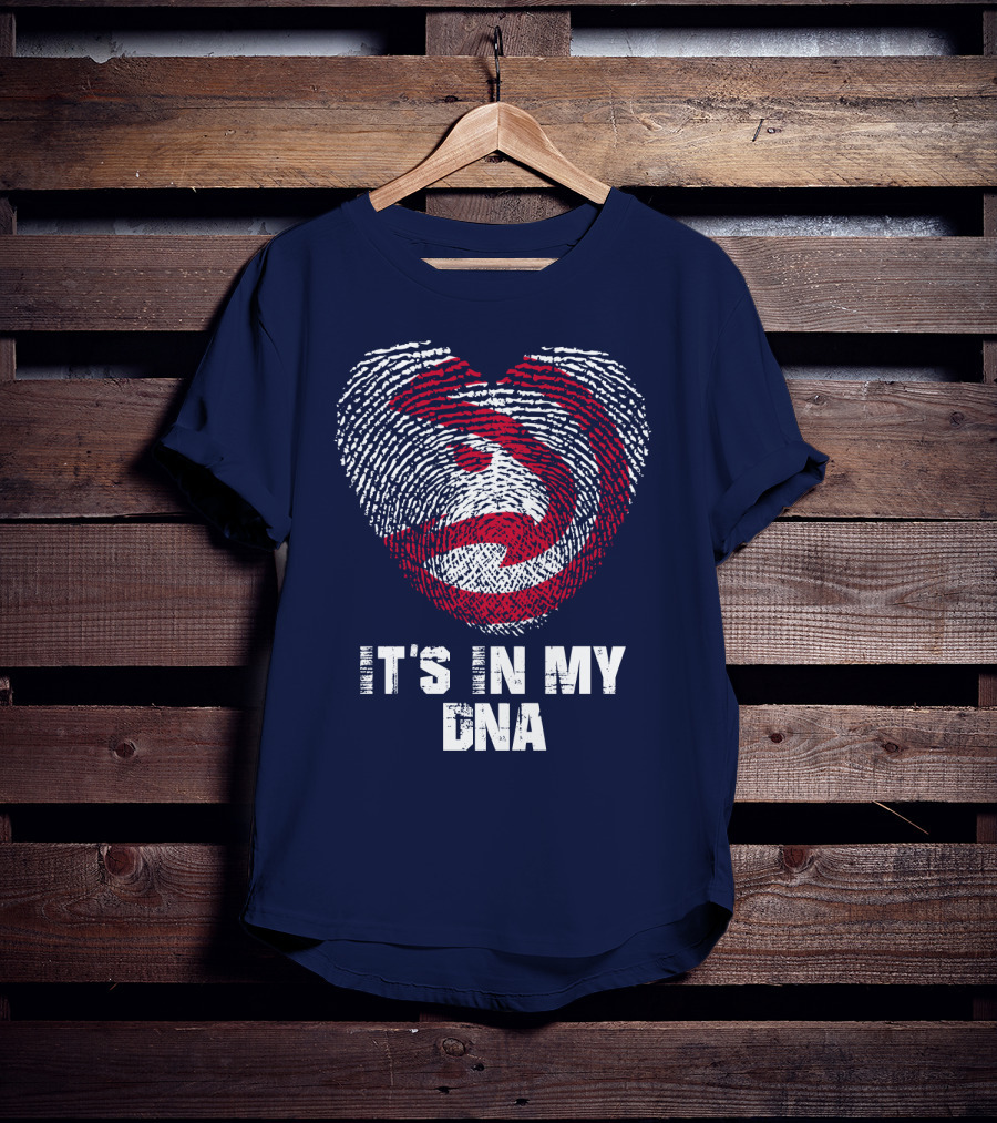 Atlanta Hawks It's In My Dna Fingerprint Heart T-Shirt