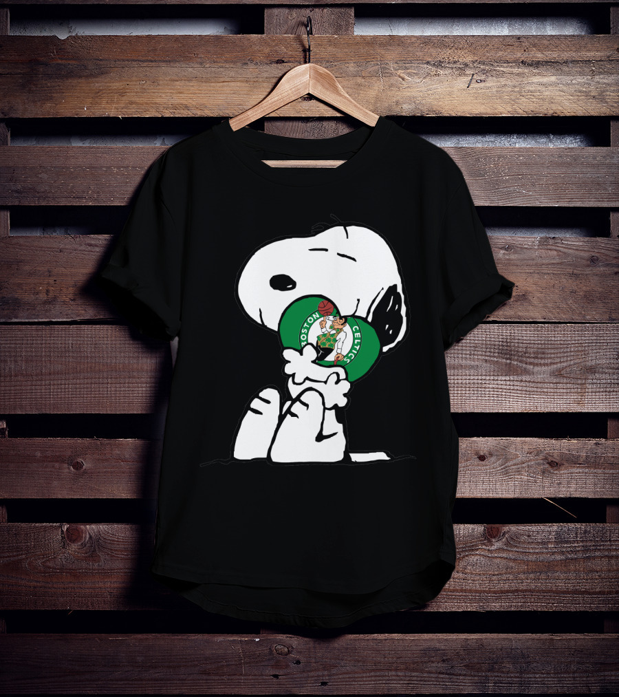 Snoopy Hugging Boston Celtics T-Shirt