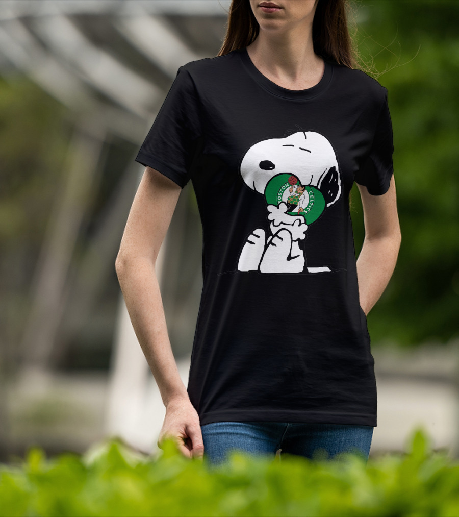Snoopy Hugging Boston Celtics T-Shirt