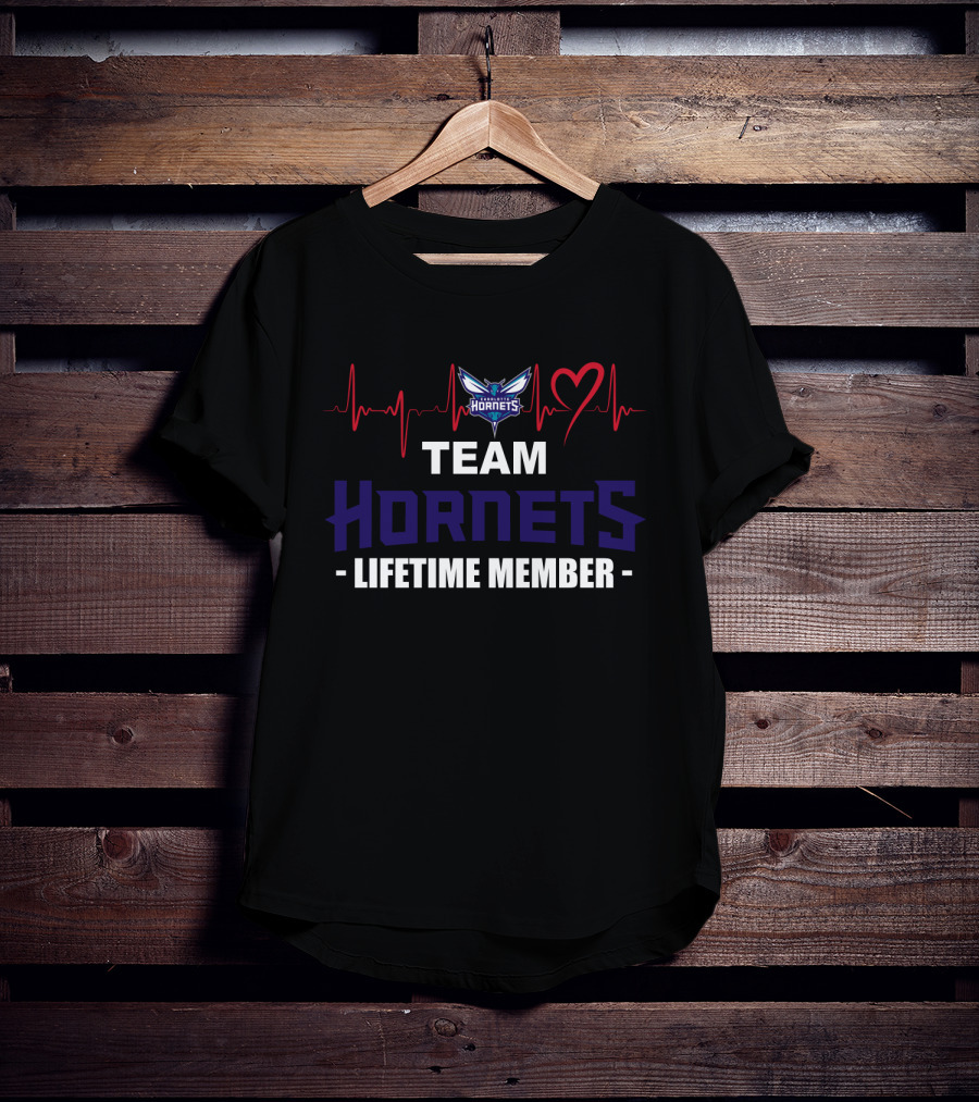 Team Hornets Lifetime Member Heartbeat T-Shirt