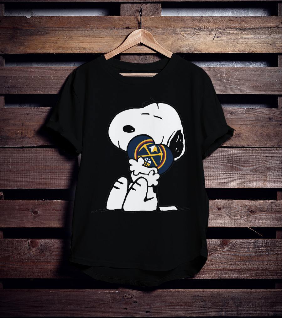Denver Nuggets Snoopy Hugging Basketball T-Shirt