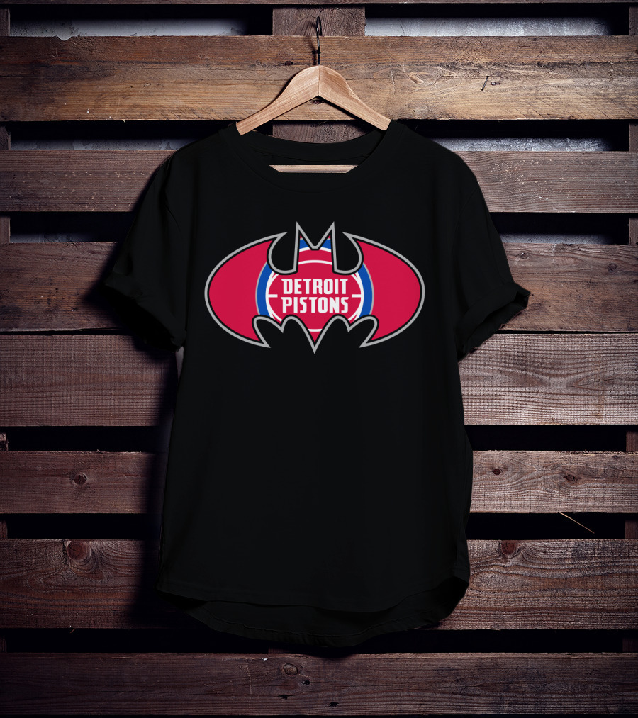 Detroit Pistons Logo Basketball Batman Symbol T-Shirt