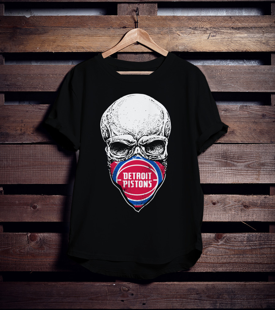 Detroit Pistons Skull Masked T-Shirt