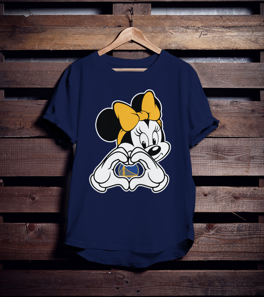 Golden State Warriors Heart Hands Minnie Mouse T-Shirt