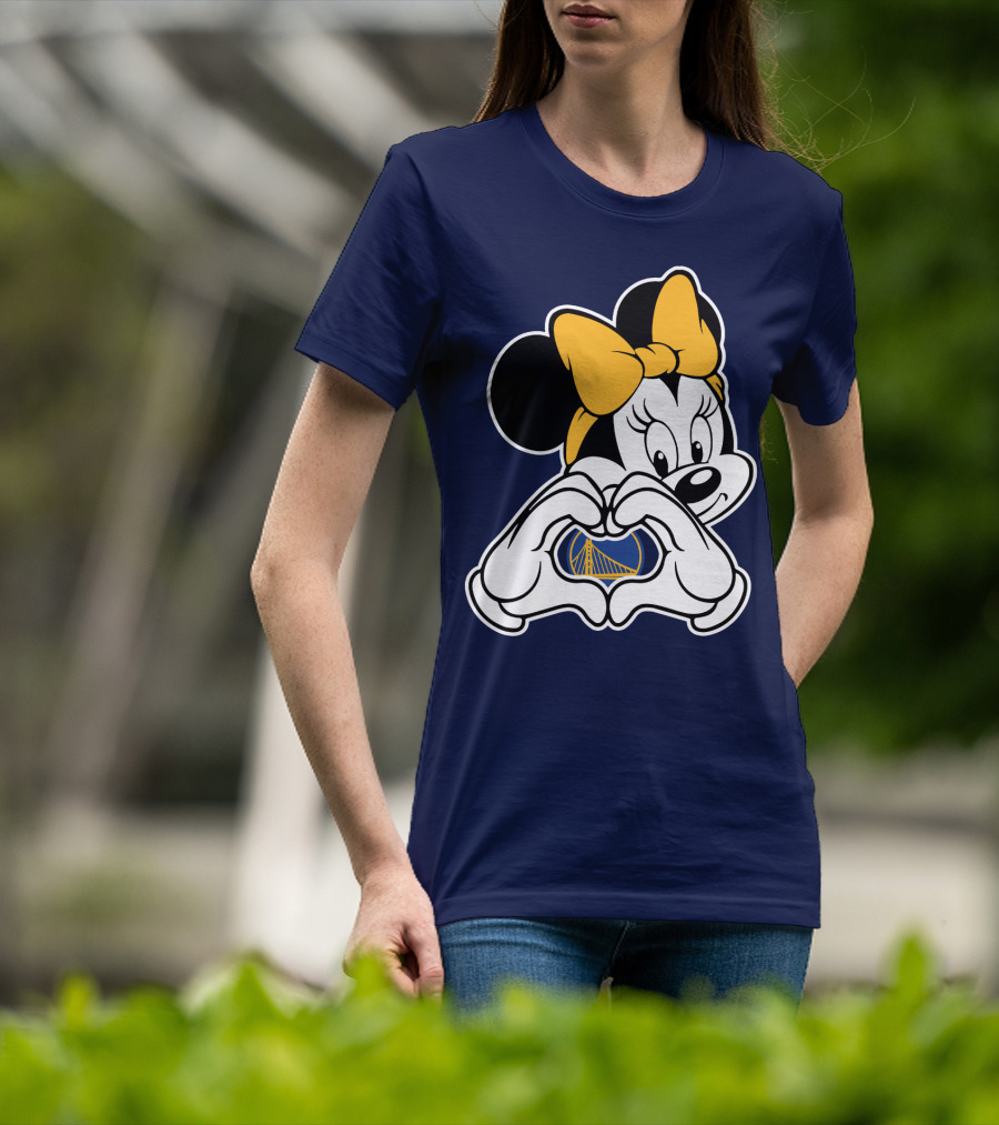 Golden State Warriors Heart Hands Minnie Mouse T-Shirt