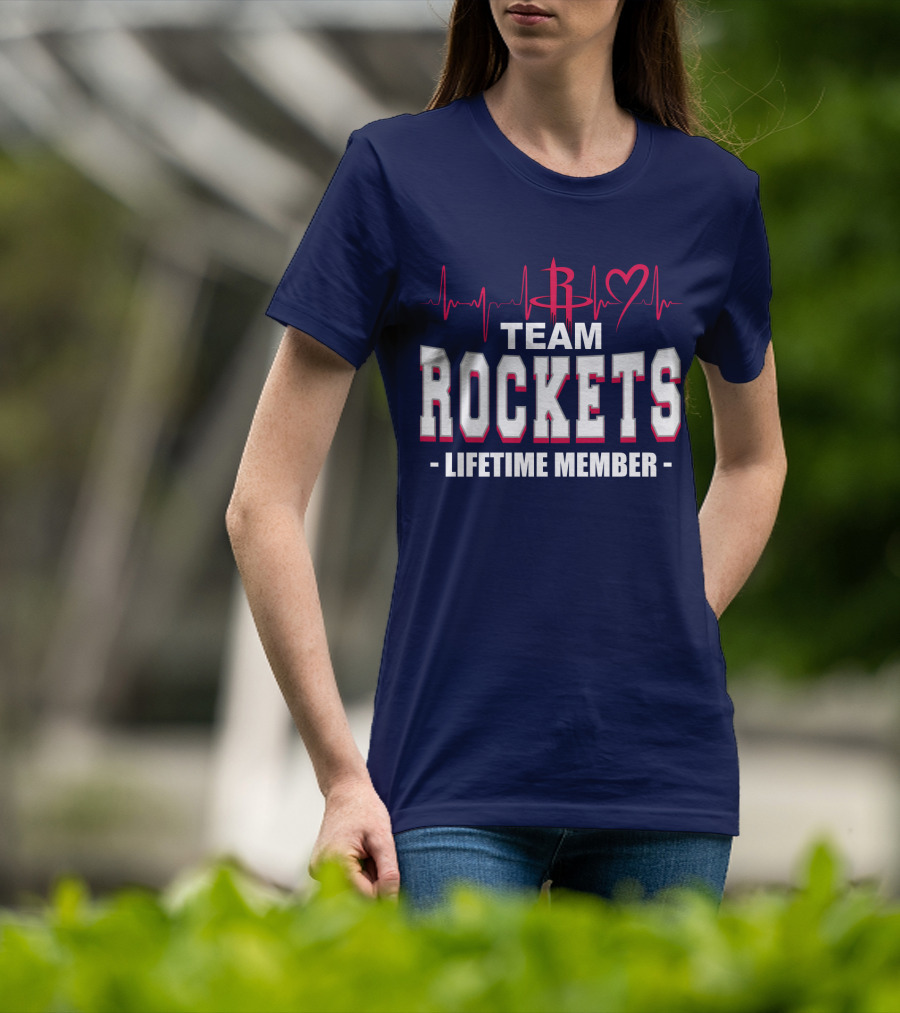 Team Rockets Lifetime Member Heartbeat Houston Rockets T-Shirt