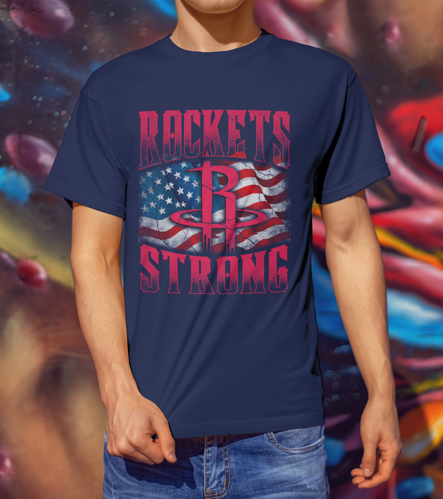 Rockets Strong American Flag T-Shirt