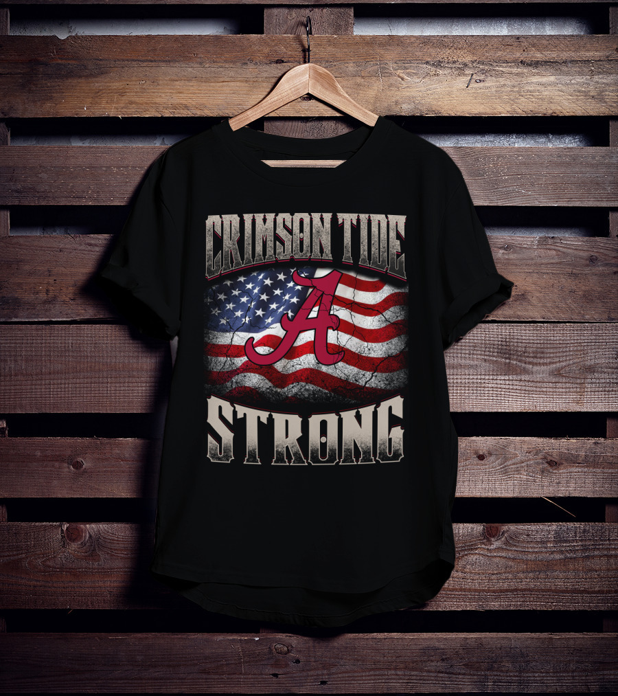 Crimson Tide Strong American Flag A T-Shirt