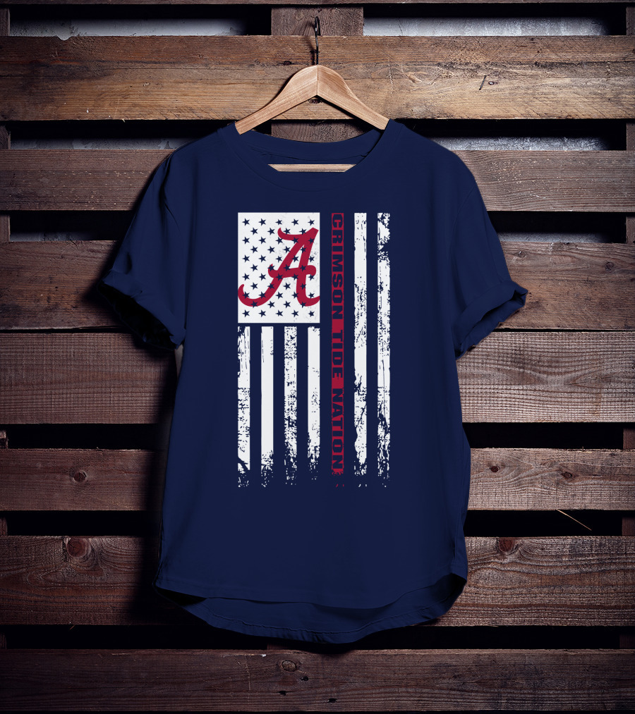 A Crimson Tide Nation Flag Stars Stripes Alabama T-Shirt