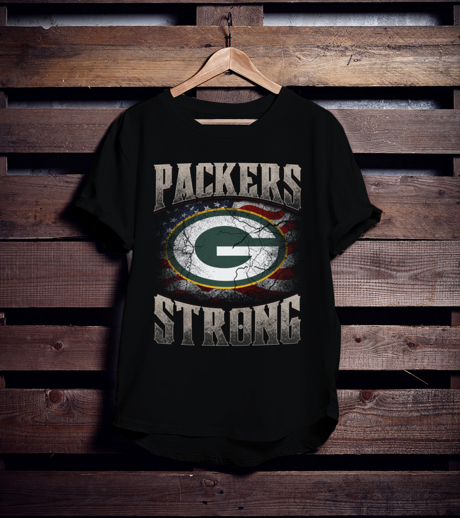 Packers Strong American Flag Green Bay Packers T-Shirt