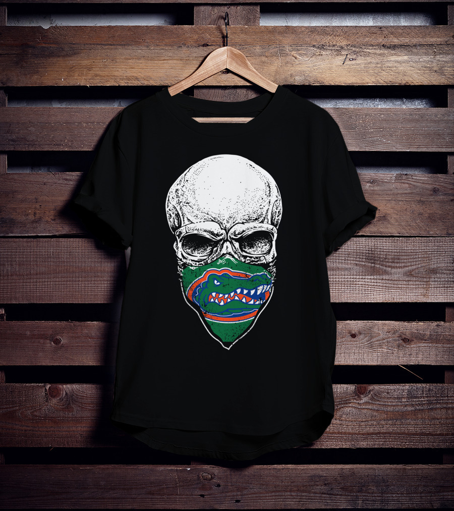 Florida Gators Skull With Team Logo Bandana T-Shirt