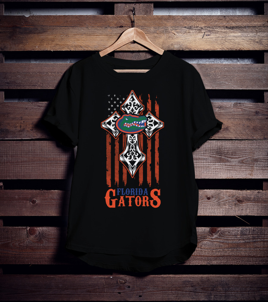 Florida Gators American Flag Cross T-Shirt