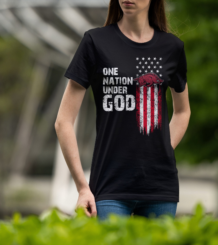 Arkansas Razorbacks One Nation Under God T-Shirt