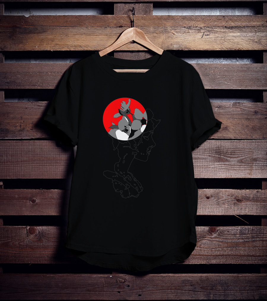 Angels In Chelsea Red Circle Flower Silhouette 355139 T-Shirt