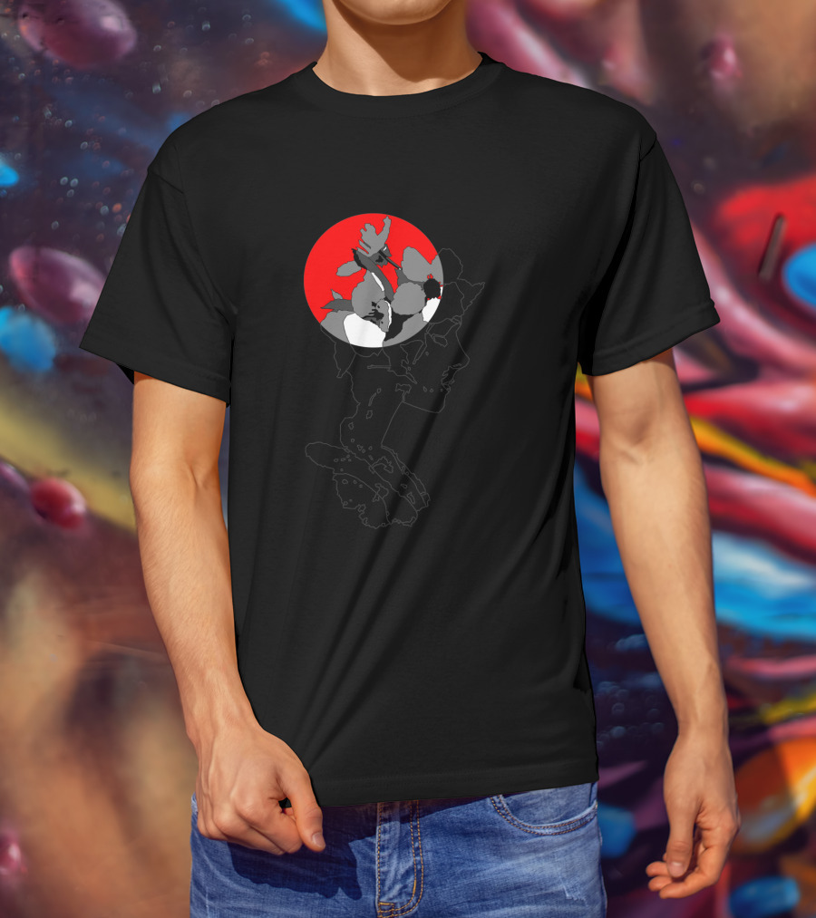 Angels In Chelsea Red Circle Flower Silhouette 355139 T-Shirt