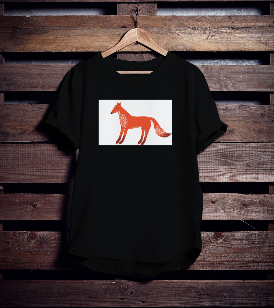 Angry Fox Illustration 589957 Fiery Red Drawing T-Shirt