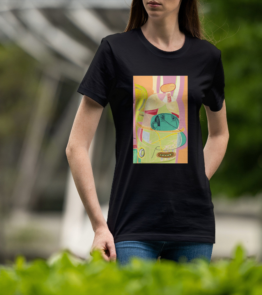 Another Fellow 37074 Abstract Geometric Face T-Shirt