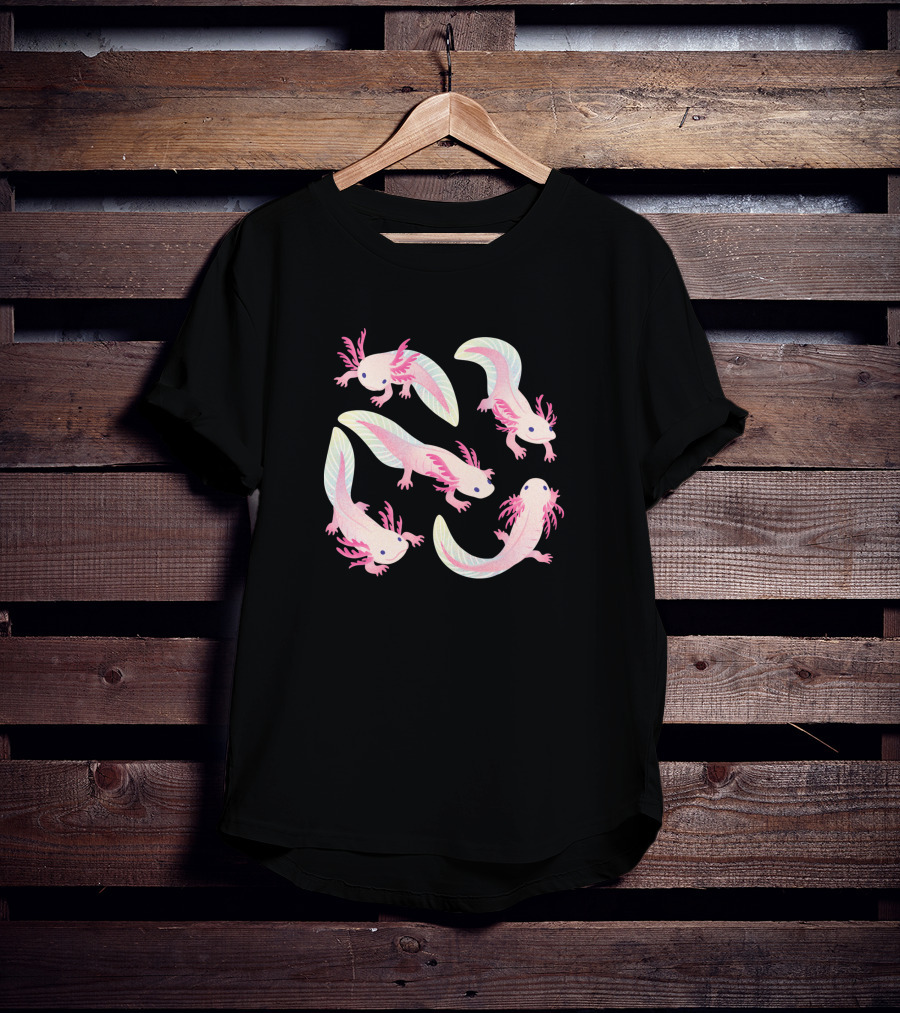 Axolotls 1463707 Pastel Watercolor T-Shirt