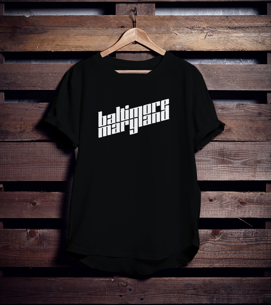 Baltimore Maryland White Typography 60043 T-Shirt