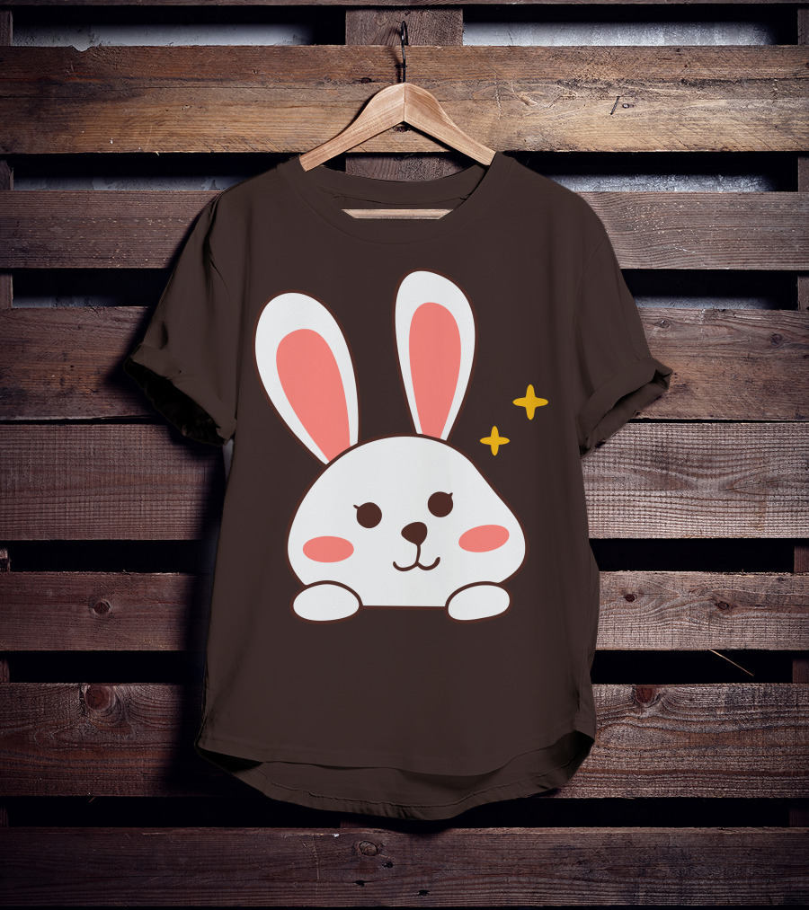 Cute Leveret Bunny Face With Sparkles T-Shirt