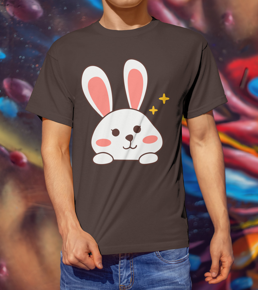 Cute Leveret Bunny Face With Sparkles T-Shirt