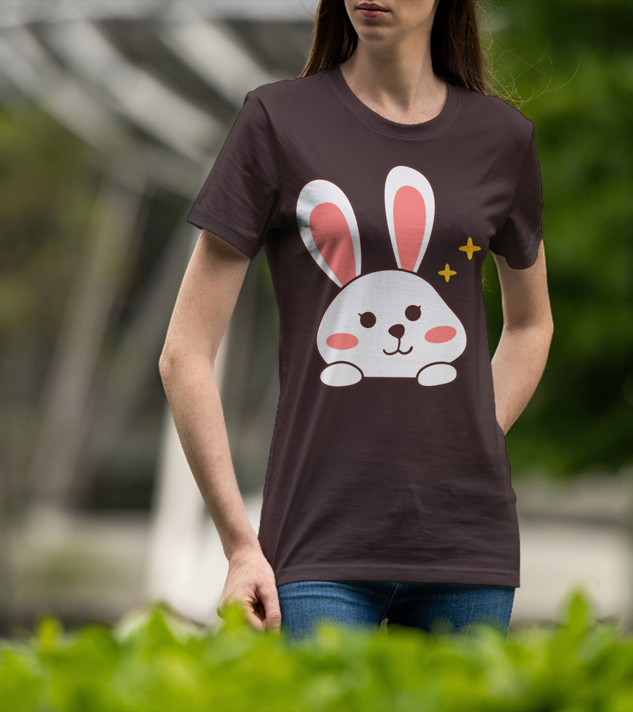 Cute Leveret Bunny Face With Sparkles T-Shirt
