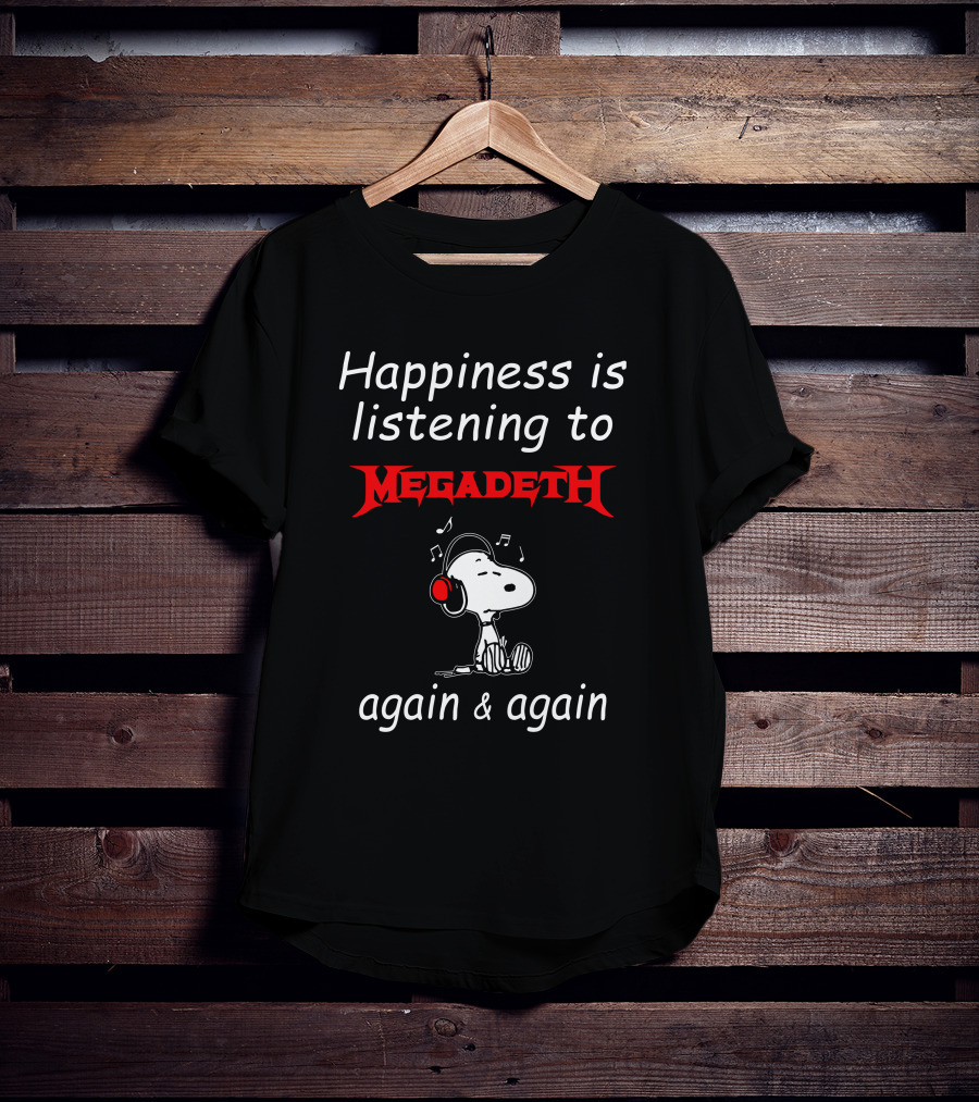 Megadeth Snoopy Listening 17 T-Shirt